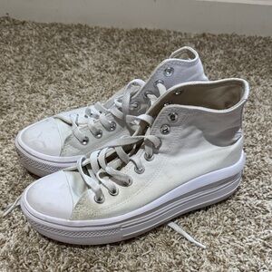 Converse White Platform High-Top Sneakers